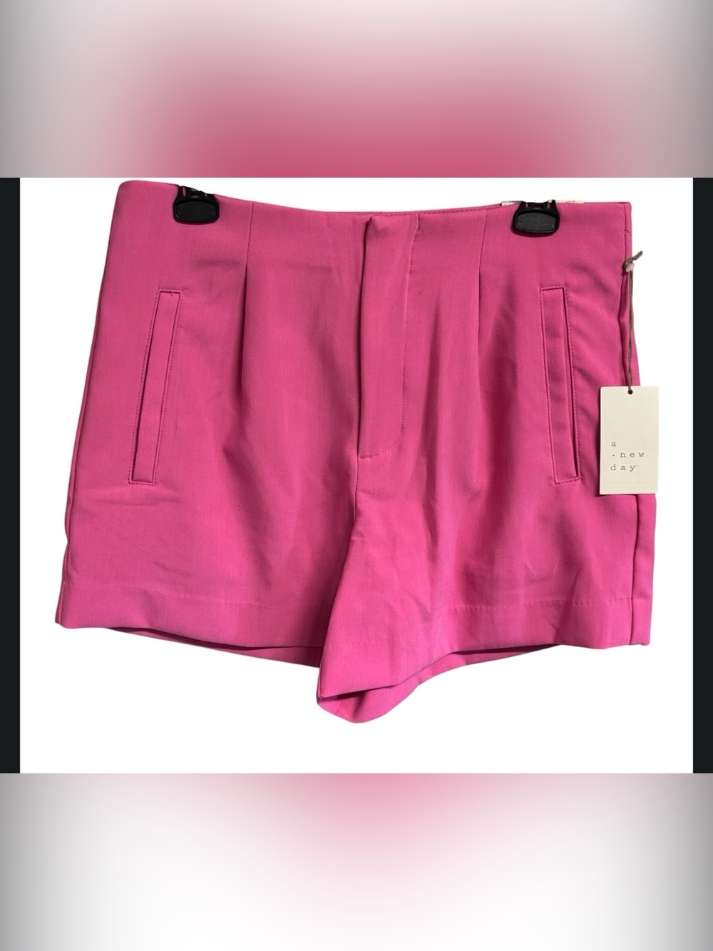 NWT Women's High-Rise Tailored Shorts - A New Day Pink